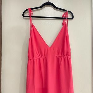 Lovers + friends dress S pink v neck open back  sleeveless dress short